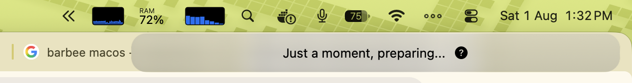 Barbee stuck on a loading message on macOS 27